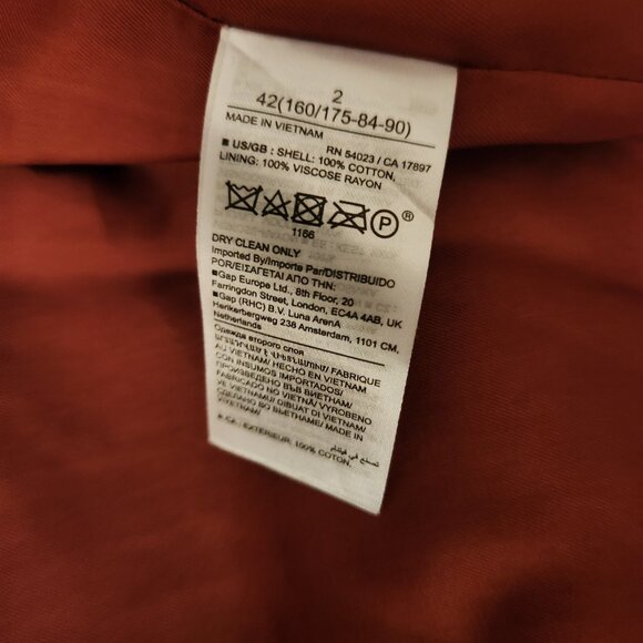 Banana Republic Veluro Oversized Blazer Double Breasted Velvet Red - Picture 9 of 12